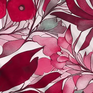 Meterware Red Fantasy Summer Garden