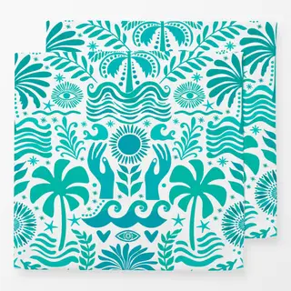 Servietten Boho Beach Türkis Weiss