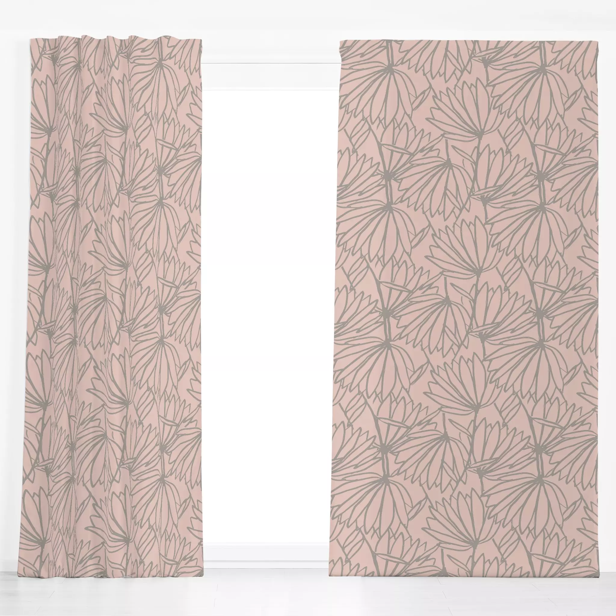 Dekovorhang Tender Touch Pink - Blumen & Florales, Symbole & Muster - von „Sara Maria"; Kissen, Blumen, Abstrakt, modern, fl...