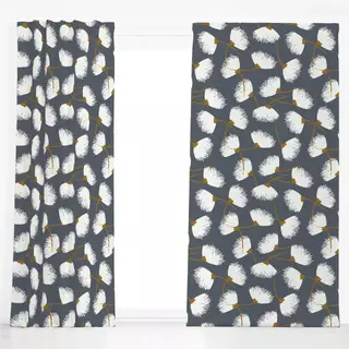 Dekovorhang Cotton Wool Dark Blue