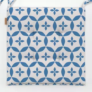 Sitzkissen Blockprint Indigo Blau