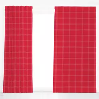 Dekovorhang Streifen Karo rot