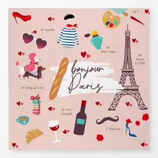 Tischdecke Bonjour Paris Collage Puderton