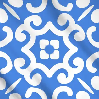Meterware Azujelo Muster 6 blau