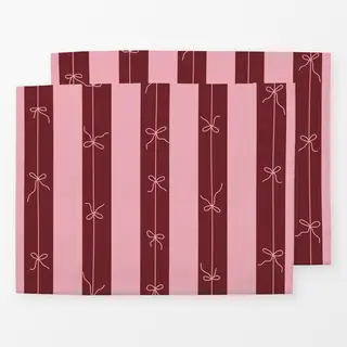 Tischset Christmas joy & love: Zauberhafte Streifen & Schleifen