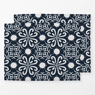 Tischset Blockprint Indigo // Muster 10