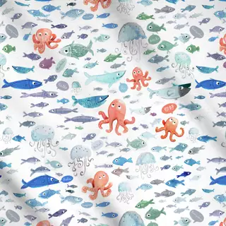 Meterware fischequallenoktopus-seamless