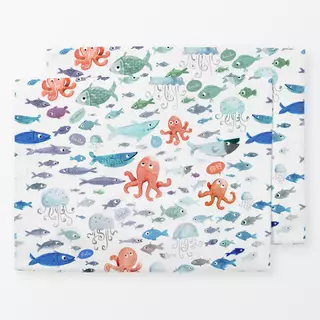 Tischset fischequallenoktopus-seamless