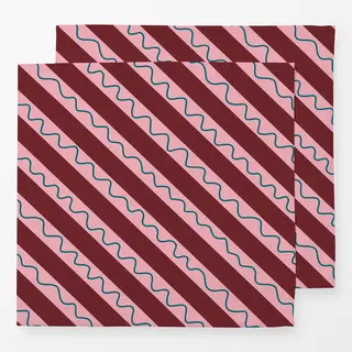 Servietten Christmas joy & love:  Streifen diagonal wellenlinie