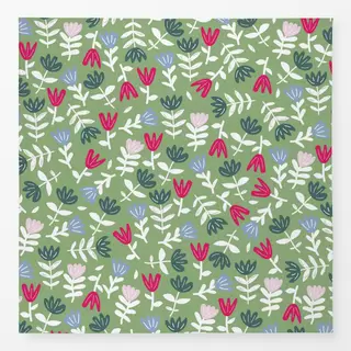 Tischdecke Flowers Green Muster