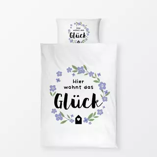 Bettwäsche Hier wohnt das Glück