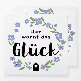 Servietten Hier wohnt das Glück