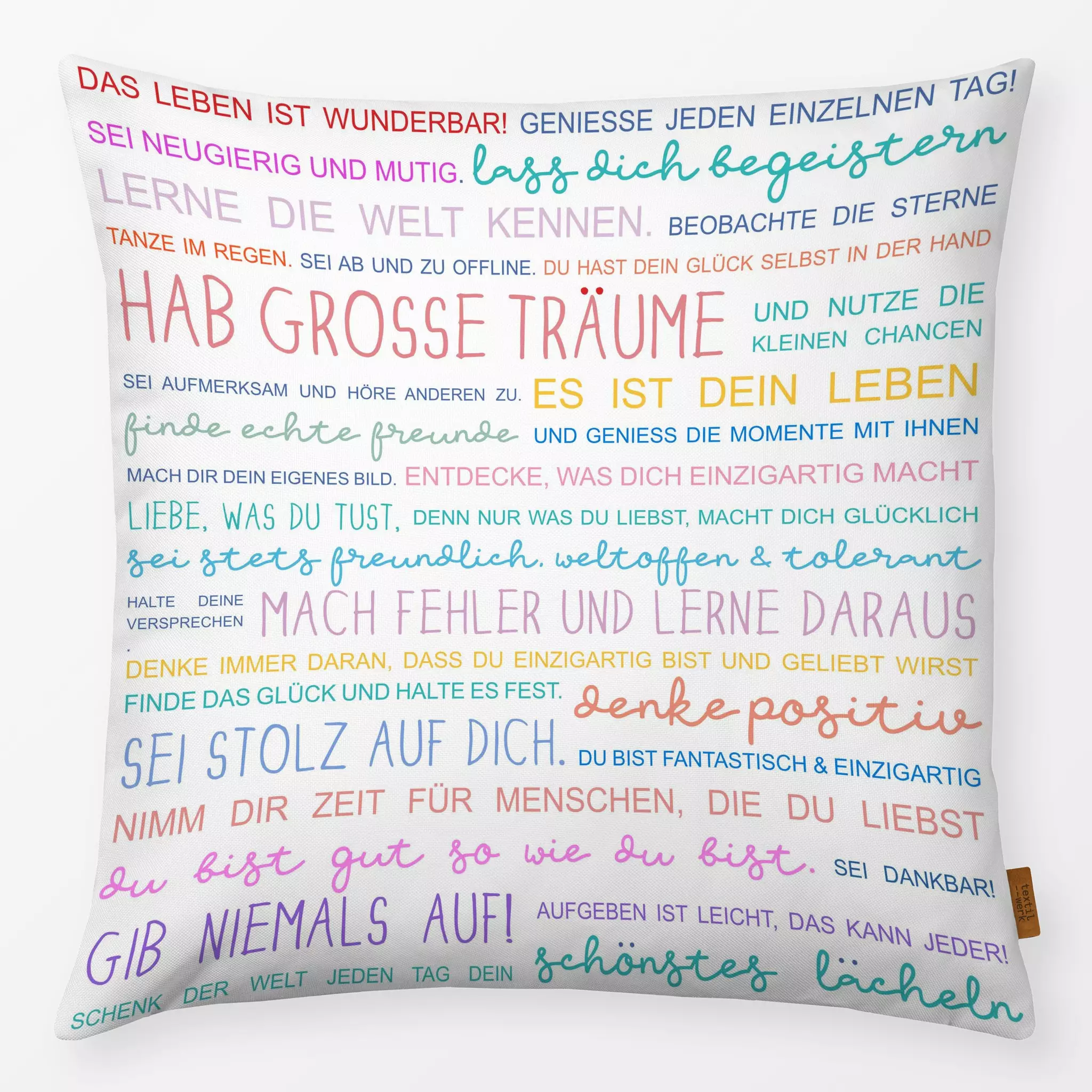 Kissen Kissen Das Leben ist wunderbar bunt