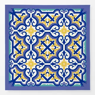 Tischdecke Azujelo Vibes Muster blau gelb