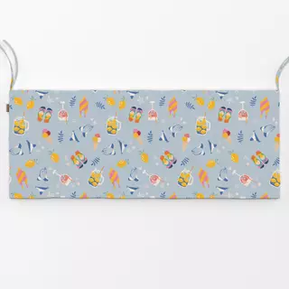Bankauflage SUMMER VIBES Muster - blaugrau
