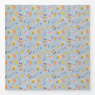 Tischdecke SUMMER VIBES Muster - blaugrau