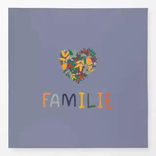 Tischdecke Familie Blätterherz - bleu