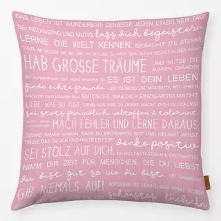 Kissen Das Leben ist wunderbar - rose