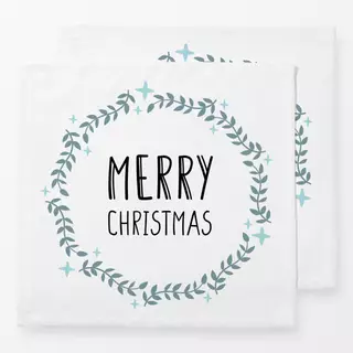Servietten MERRY CHRISTMAS Kranz weiss