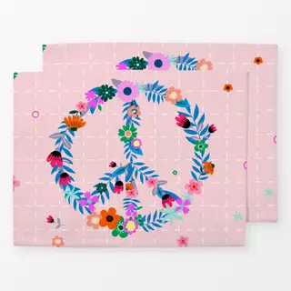 Tischset peace flowers