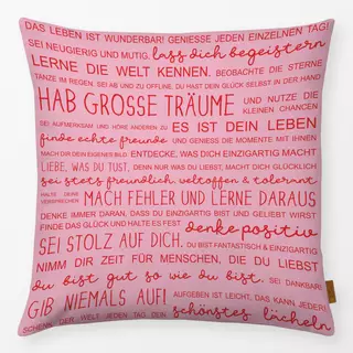 Kissen Das Leben ist wunderbar - pink