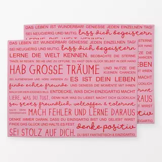 Tischset Das Leben ist wunderbar - pink