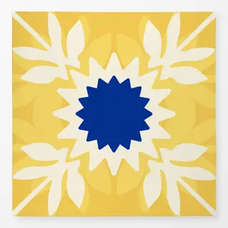 Tischdecke Azujelo Muster 11 gelb blau