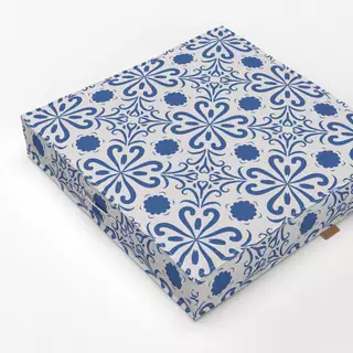 Bodenkissen Blockprint Indigo Muster 3