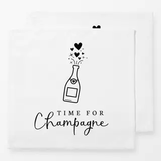 Servietten Time for Champagne schwarz