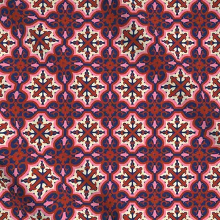 Meterware Azujelo Muster2 pink