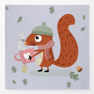 Tischdecke Eichhörnchen hellviolett