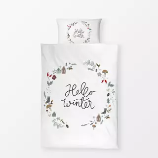 Bettwäsche Hello Winter Cozy Kranz