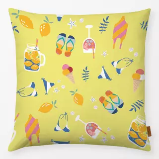 Kissen SUMMER VIBES Muster - zitrone