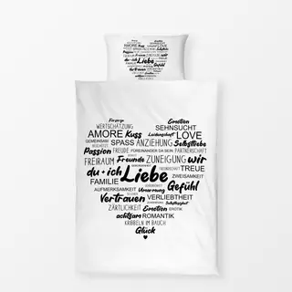 Bettwäsche Liebe Typografie Herz