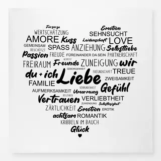 Tischdecke Liebe Typografie Herz