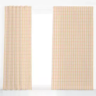 Dekovorhang Pastel grid gelb