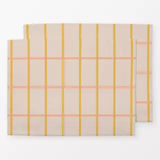 Tischset Pastel grid gelb