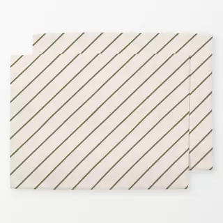 Tischset Streifen Diagonal Grün Beige