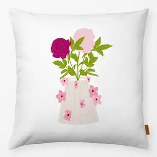 Kissen Rosen Blumenvase Rosa
