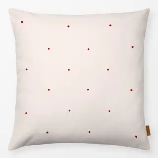 Kissen Mini Dots Beige Rot