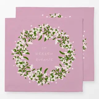 Servietten Kranz Typo Rosa
