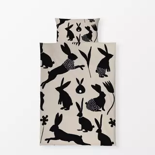 Bettwäsche Osterhasen gemustert Beige