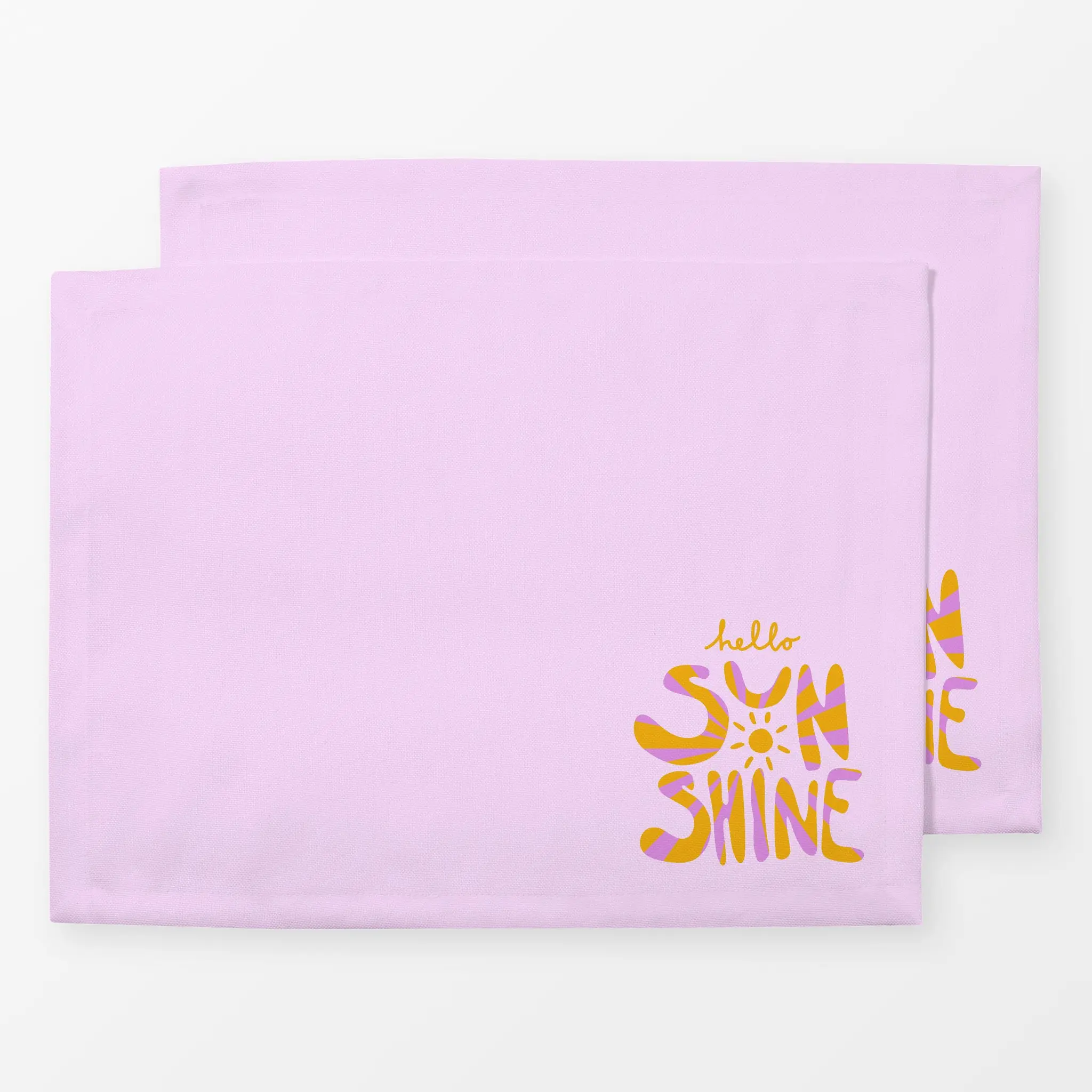 Tischset hello Sunshine Strahlen - Sommer, Sprüche & Schriftzüge - von „Sophie Augustin Illustration"; Streifen, Sonne, Somm...