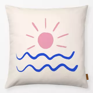 Kissen Sonne und Wellen Rosa