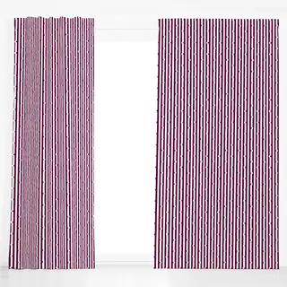Dekovorhang Streifen mit Wellen Burgundy