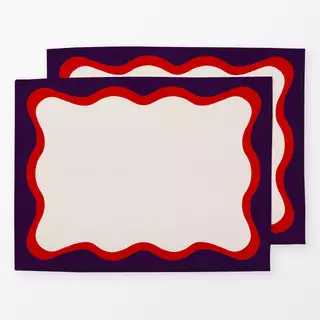 Tischset Welle Rot Lila