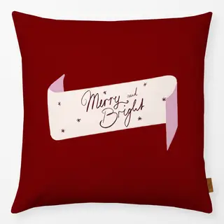 Kissen Merry and Bright Banderole