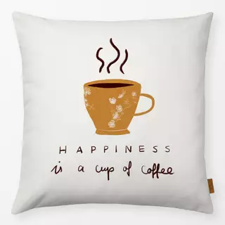 Kissen Happiness Coffee Beige