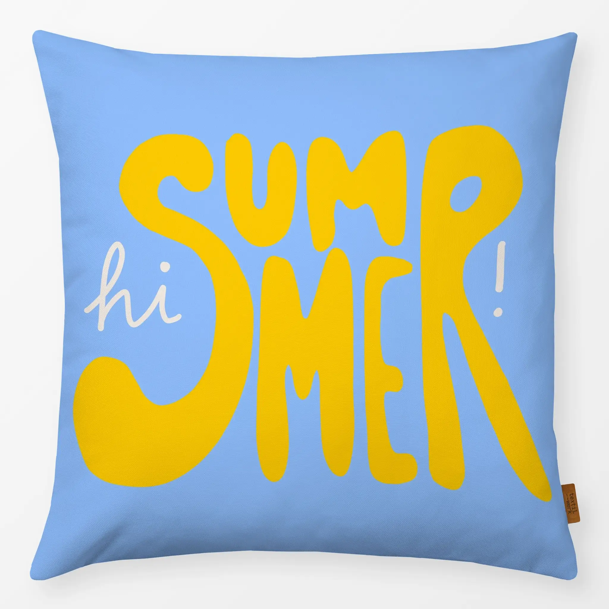 Kissen Kissen Hi Summer Blau Gelb