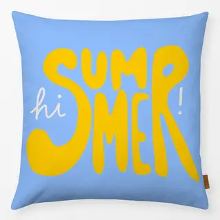 Kissen Hi Summer Blau Gelb